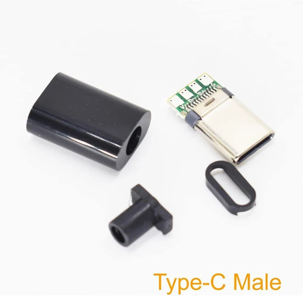 5/10 sets USB 3.1 Type C Connector Male Plug DIY Solder Wire USB C Male Adapter Cable for DIY Data Line Interface Male Socket