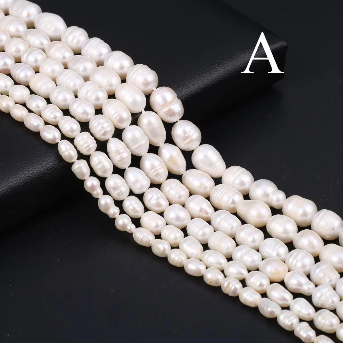 A Natural Freshwater Pearl Bead Rice Shape Christmas Gift Ladies White Jewelry Making DIY Fashion Bracelet Necklace Accessories