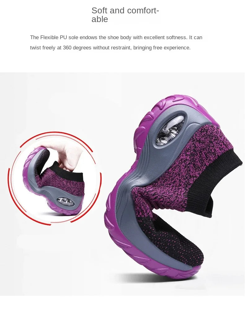 Women Sneakers Summer Fashion Black Sports Casual Shoes Breathable Mesh Lightweight Air Cushion Non-Slip Running Shoe Zapatillas
