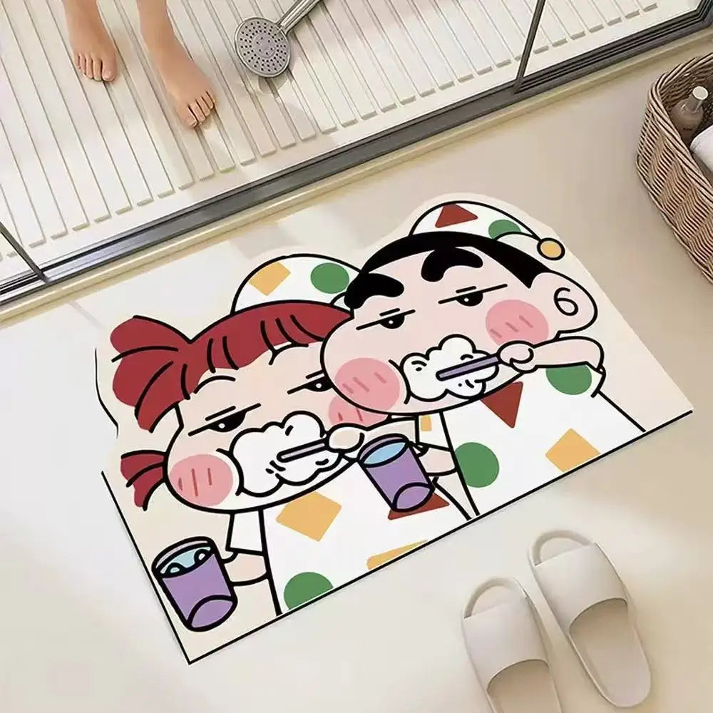 30*40cm Shower Room Water Uptake Mat Quick Drying Fashionable and Exquisite Cartoon Crayon Shin Chan Anime Anime Periphe