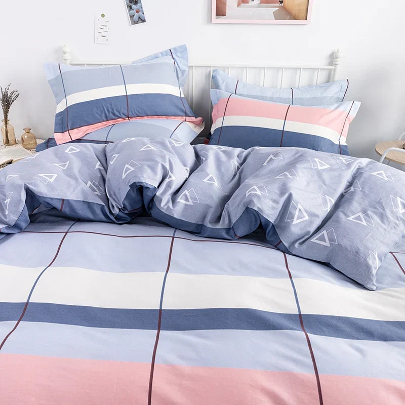 3PC 100% Cotton Duvet Cover Set Printing Bedding Set Cotton Soft Skin Friendly 1 Quilt Cover 2 Pillowcase