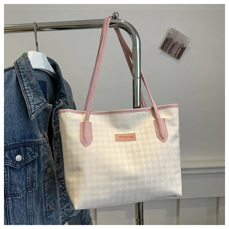 Retro Bag New Fashion Commuter Shoulder Bag | Large Capacity PU Leather Handbag (Casual Tote, Popular Gift, All Seasons)