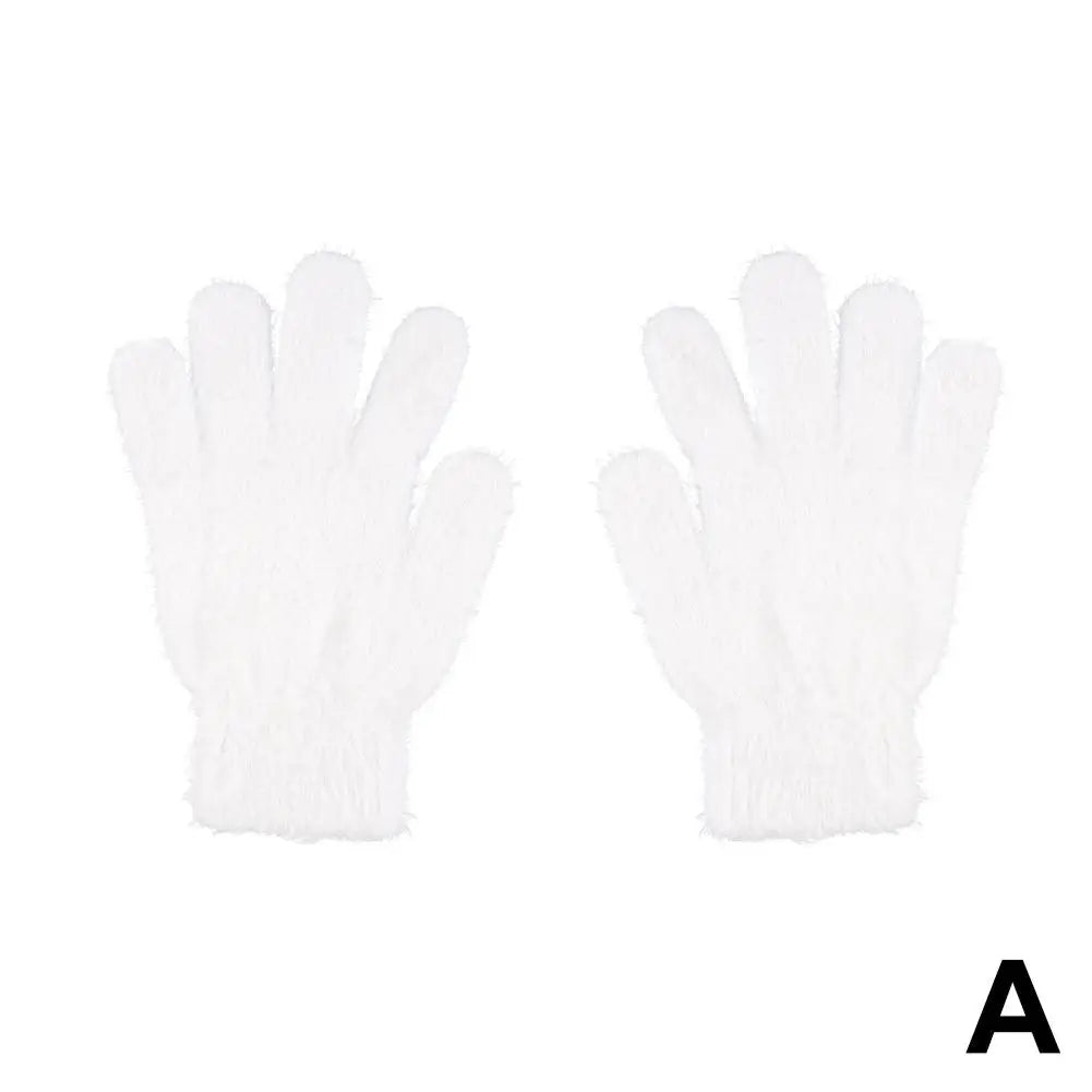 Winter Gloves Mink Velvet Five Finger Gloves Plush Warm Cold-proof Gloves Women Outdoors Cycling Solid Color Mittens