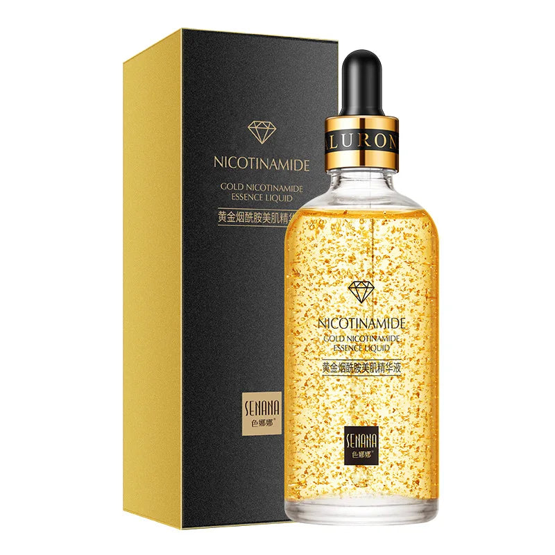 100ml 24k Gold Nicotinamide Facial Essence Hydrating and Moisturizing and Preventing Dryness Skin Hyaluronic Acid Face Serum