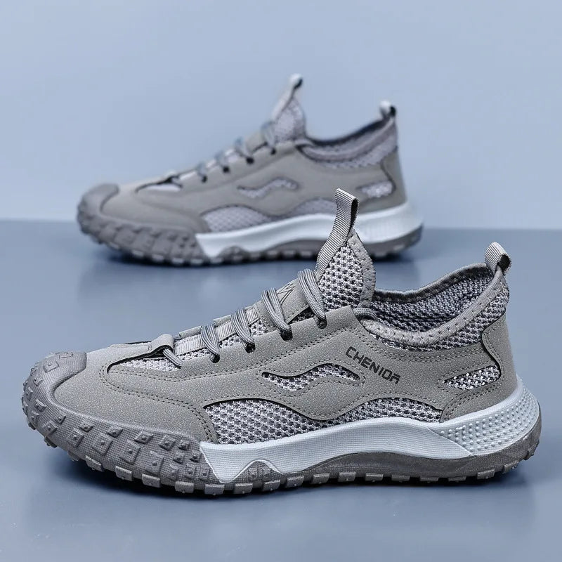 Oulylan Men's Summer Breathable Hollow Mesh Wading Shoes 2026 Outdoor Hiking Climbing Non-Slip Sport Sneakers Size 39-44