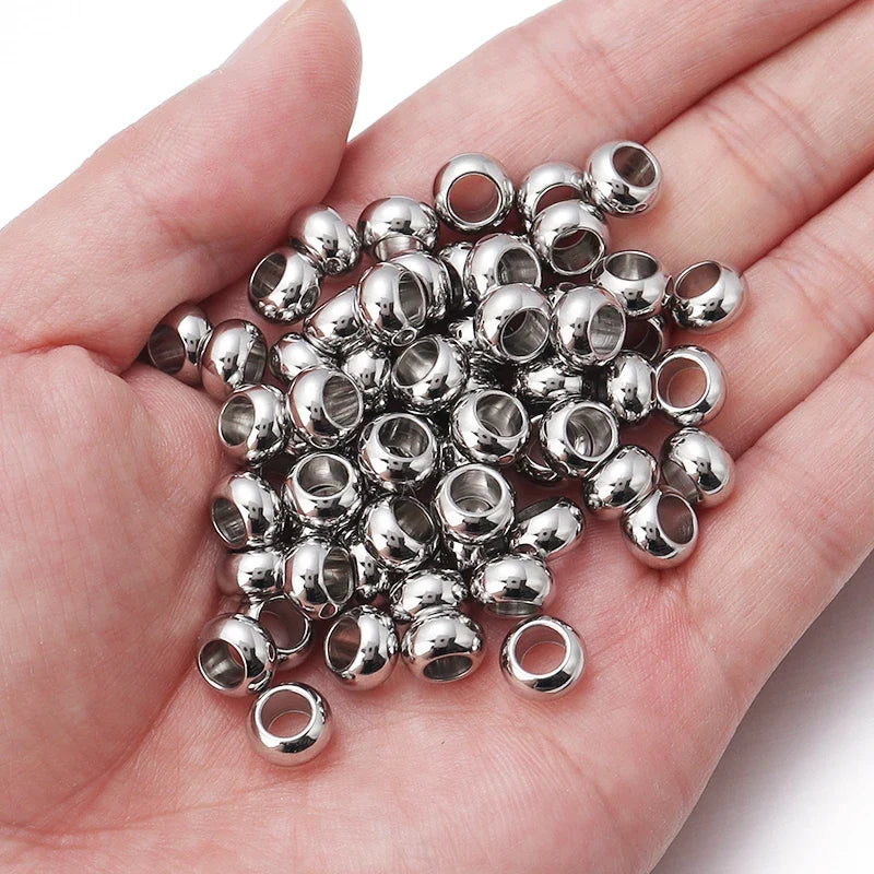 2-10mm High Quality Stainless Steel Beads for Jewelry Making Loose Spacer Beads DIY Bracelet Necklace Bracelets Wholesale