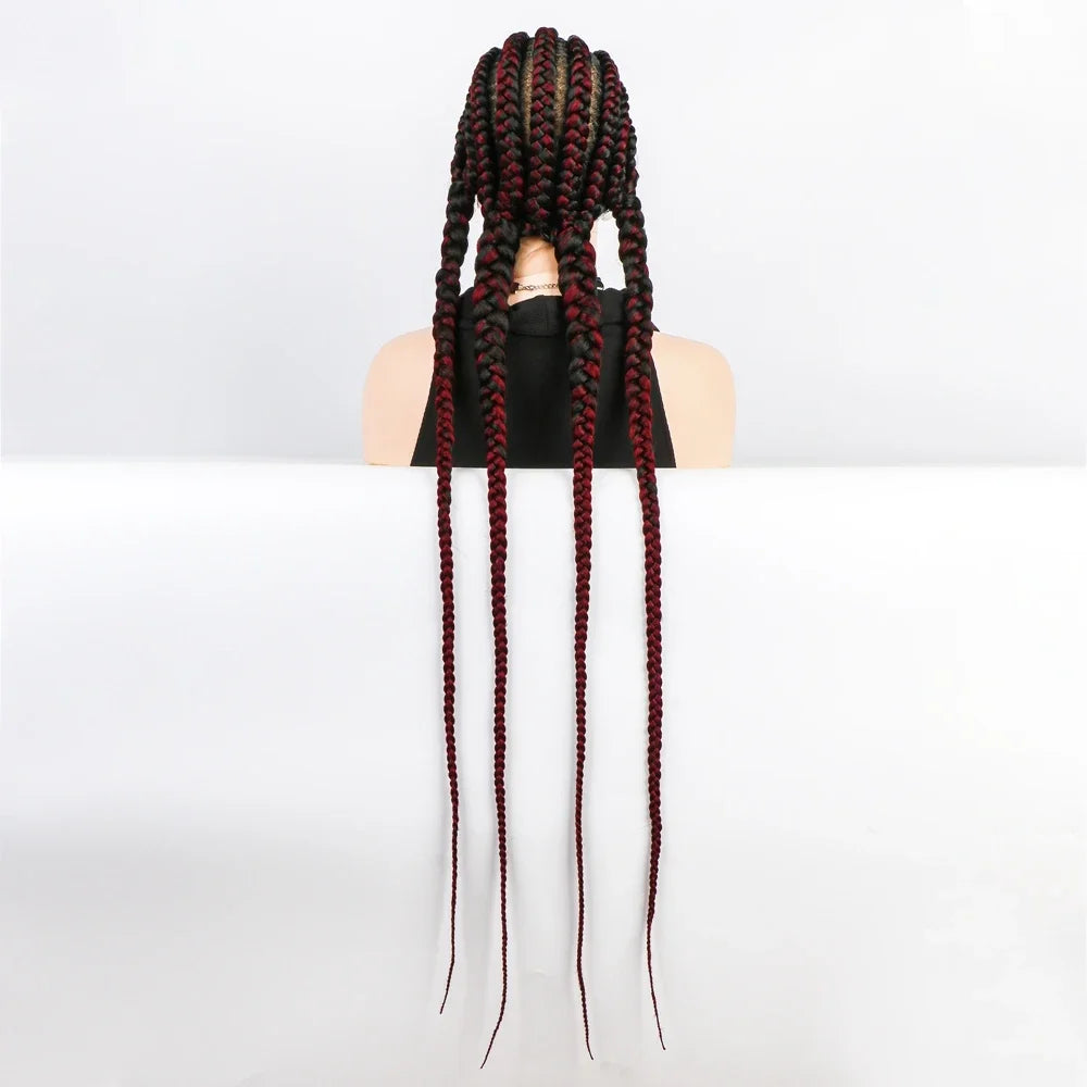 KIMA 36" Long Box Braided Wig with Baby Hair | Full Lace Ghana Braids