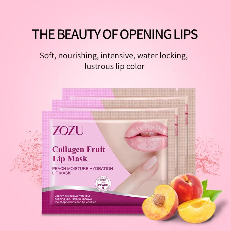 10pcs ZOZU Crystal Collagen Lip Mask Plump Lips Moisturizing Anti Wrinkles Nourishing Lip Patches Lips Plumper Skin Care
