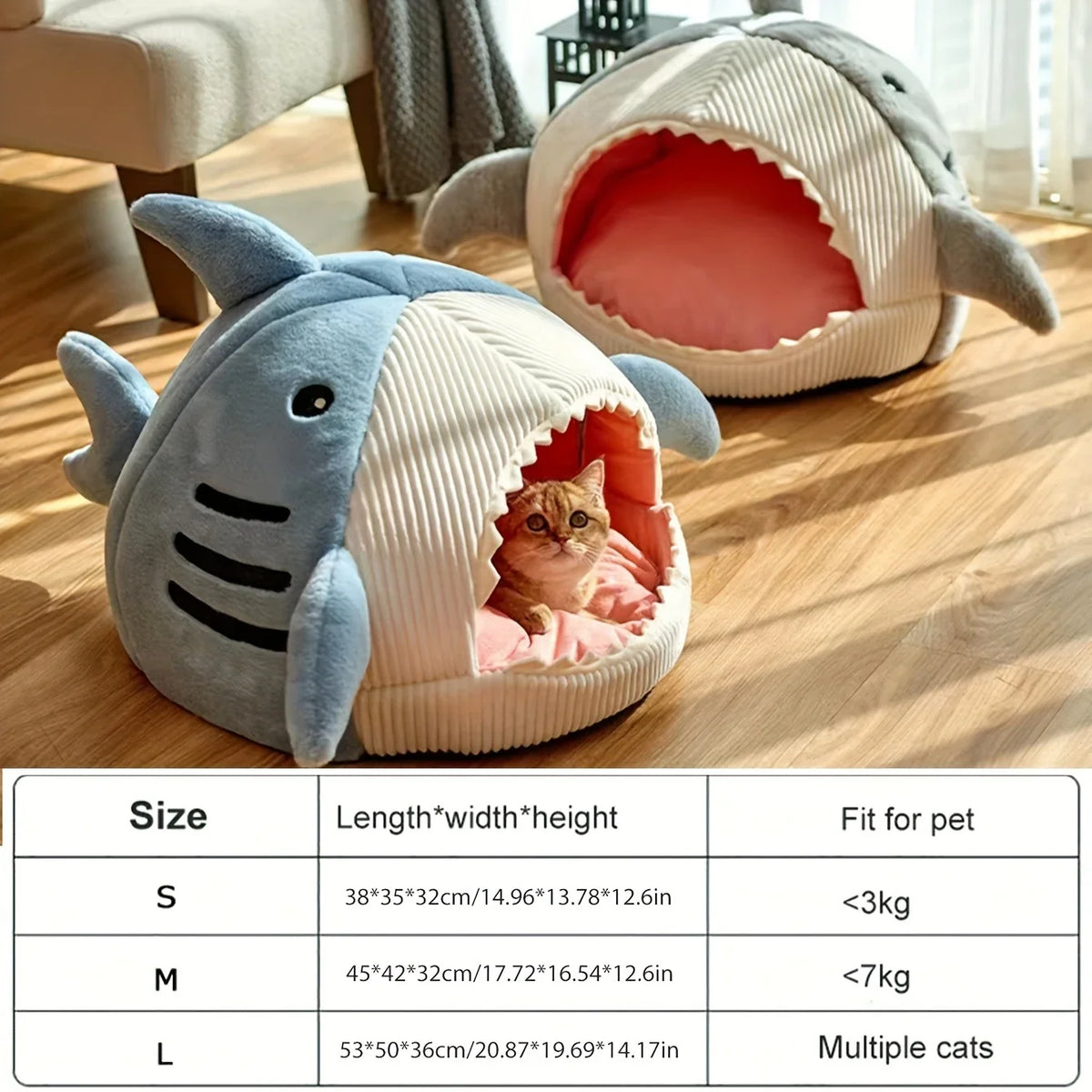 Plush Hooded Cat Cave Bed Round Semi‑Enclosed Shell Pet Nest Washable Anti‑Slip Warm All Season Sleeping Bed For Cats Small Dogs