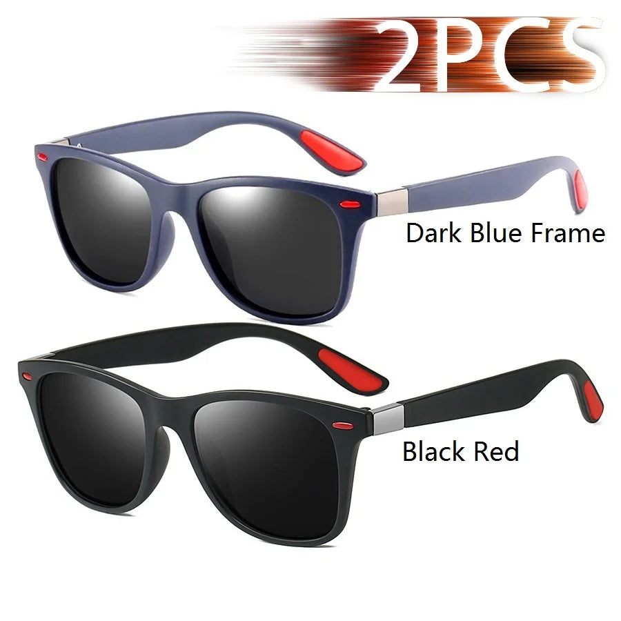 1-2-3PCS Fashion Vintage Square Unisex Driving Fishing Sunglasses Men Women Luxury Brand Designer Sun Glasses Anti-Glare Eyewear