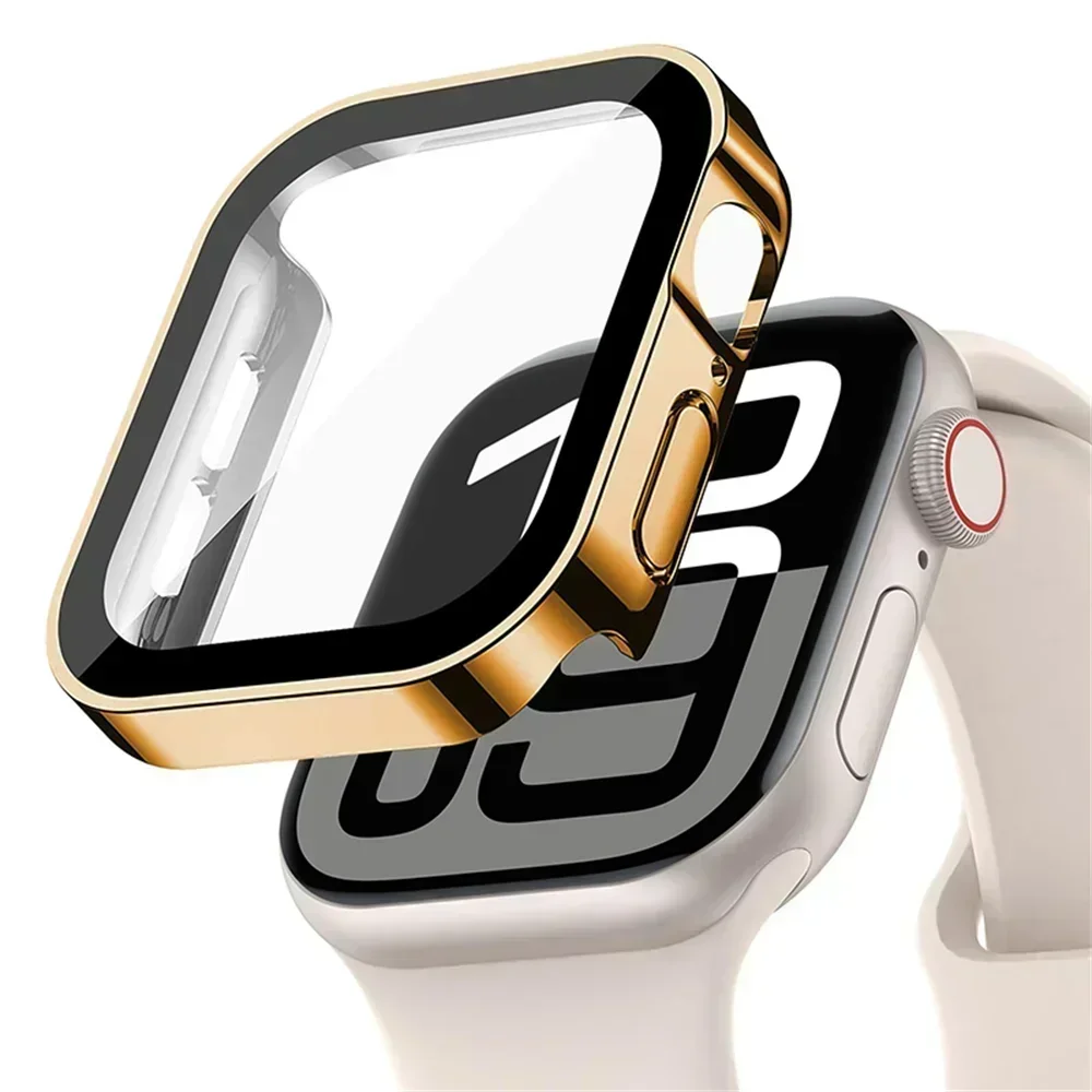 Screen Protector for Apple Watch 10 Case 46mm 42mm 45mm 44mm 41mm 40mm 44 Tempered Glass PC bumper Cover Series 7 8 9 SE 6 5 4