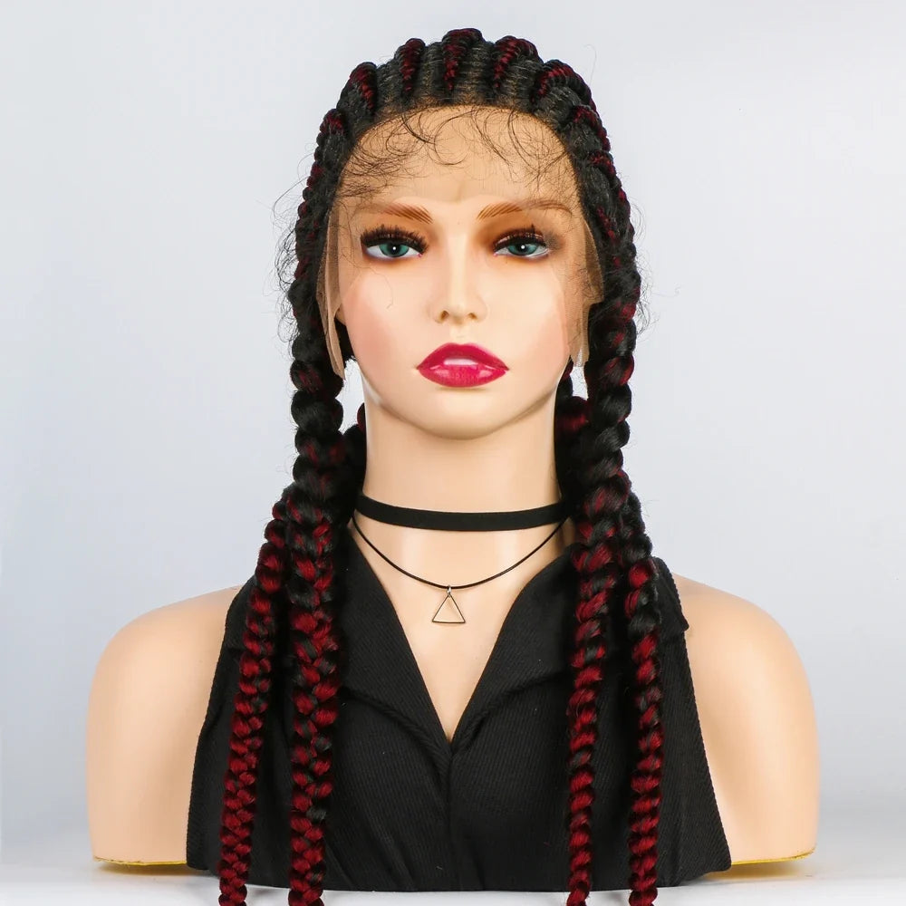 KIMA 36" Long Box Braided Wig with Baby Hair | Full Lace Ghana Braids