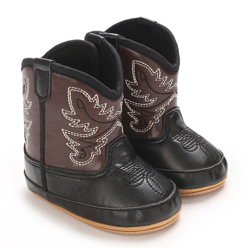 Baby Boys Girls Winter Boots 0-12 Months Western Denim First Walkers Warm Casual Fashion