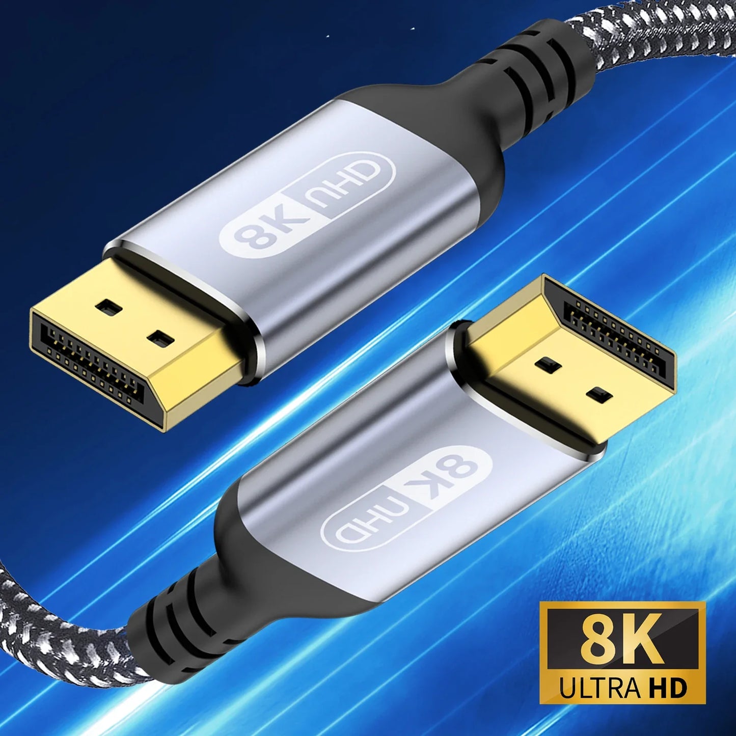 8K DP Cable DisplayPort Cable 1.4 High Speed Display Port Cord 8K@60Hz  G-Sync FreeSync 4K@144Hz 2K@240Hz HDR 10 32.4Gbps