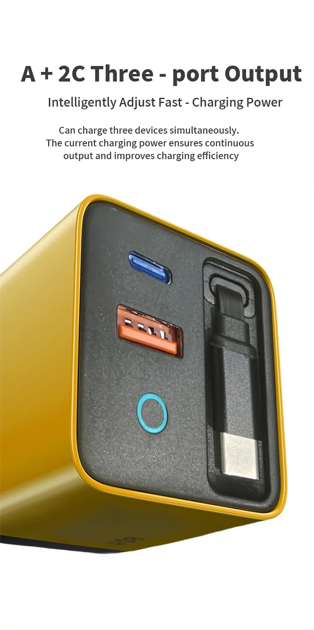 Elough 80W Gallium Nitride Charger Scalable Data Cable for Iphone Huawei A+C Full Protocol Multi Port Charging Head