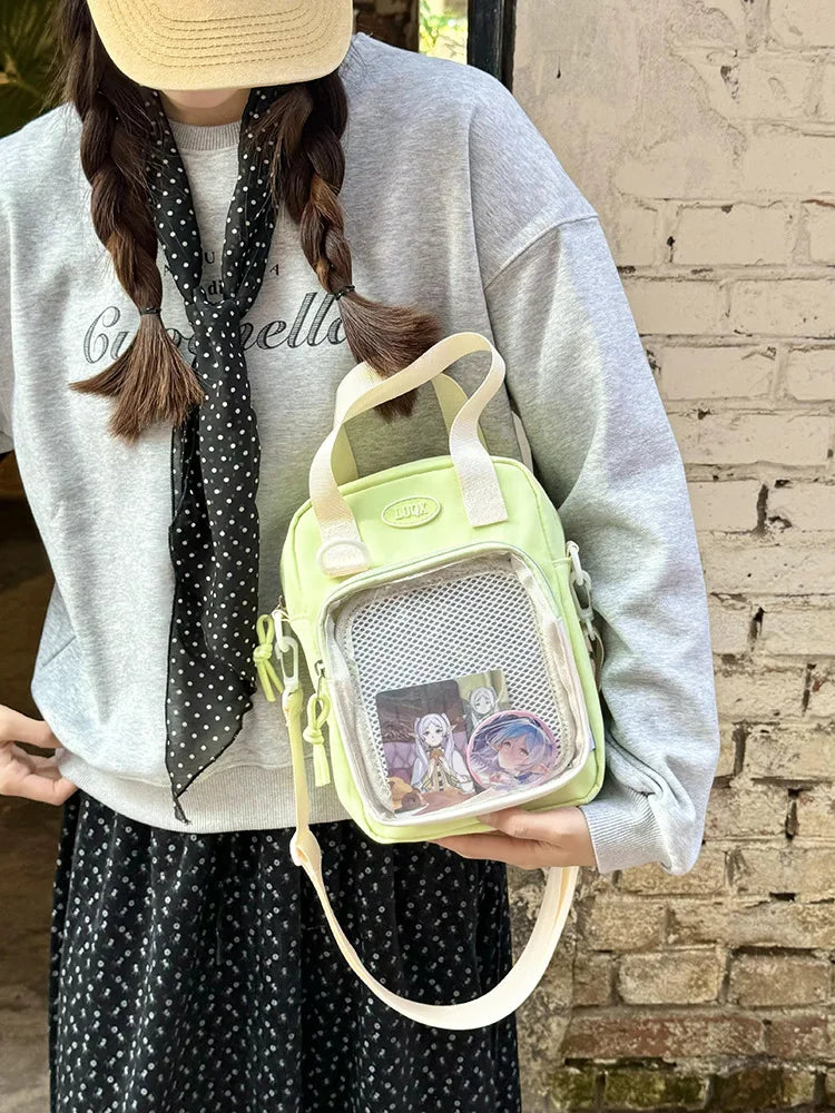 Casual Girl Ulzzang Ita Bag | Small Versatile Crossbody & Transparent Bar Chi Cute Shoulder Mobile Bag