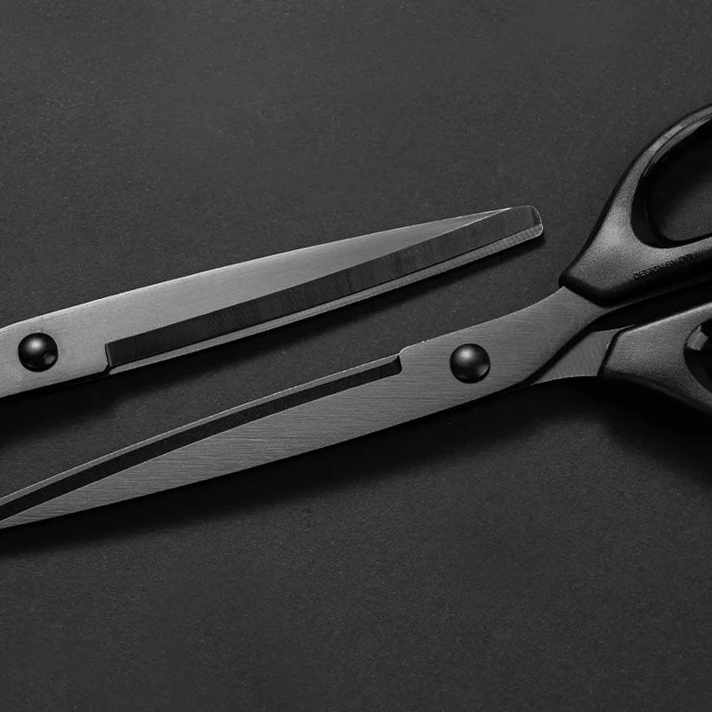 Professional Office Scissors 180mm Heavy Duty Scissors with Black Blade Sharp Stainless Steel Cutting Tool for Paper Craft