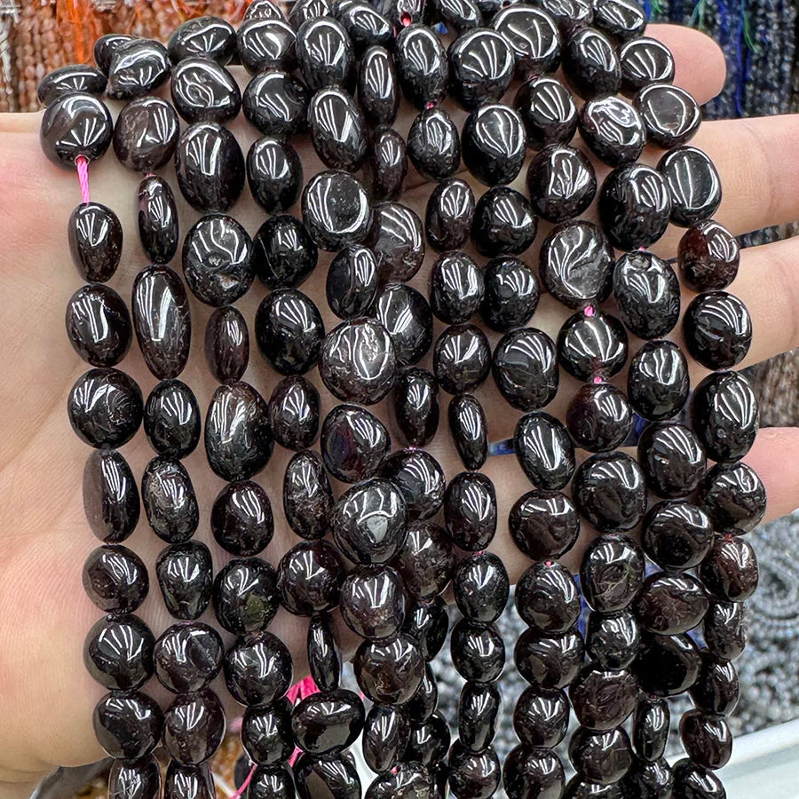 Natural Crystal Garnet Conformal Stone Irregular Faceted Loose For Jewelry Making DIY Necklace Bracelet 15''6-8mm 8-10mm
