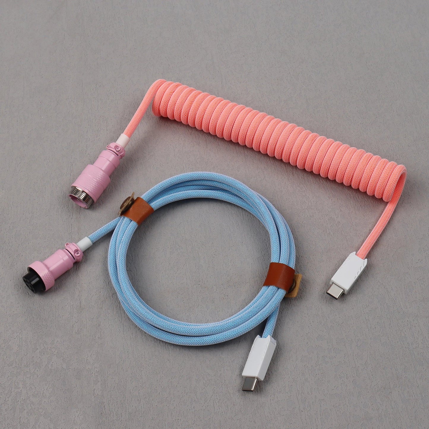 LANO USB-C to Type-C Coiled Cable Gamer Keyboard Custom Coil Type USB C Cable With Detachable Pilot Connector
