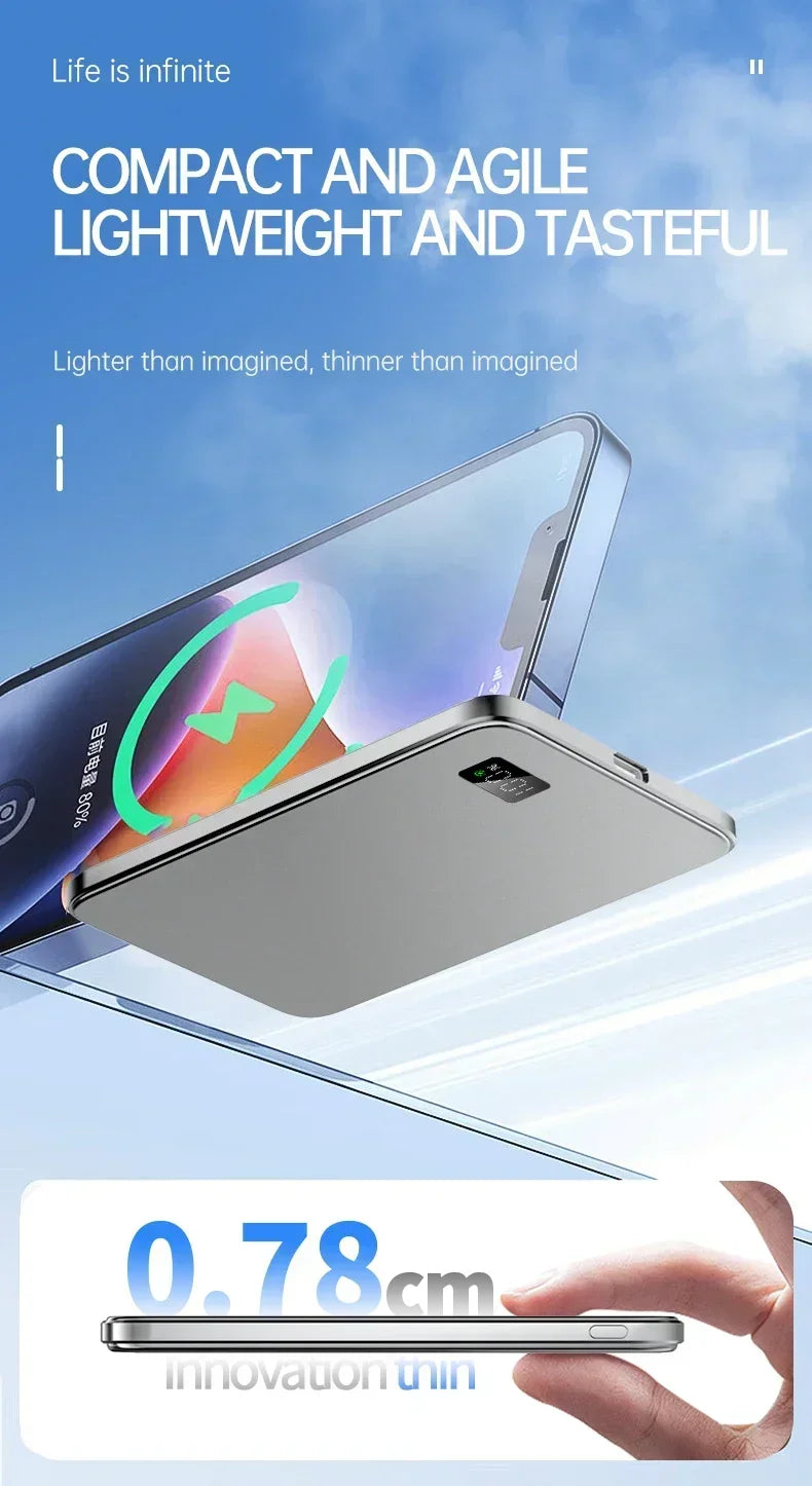 Lenovo Magnetic Wireless Power Bank PD22.5W Fast Charging Magsafe External Battery 500000mAh For iPhone Xiaomi