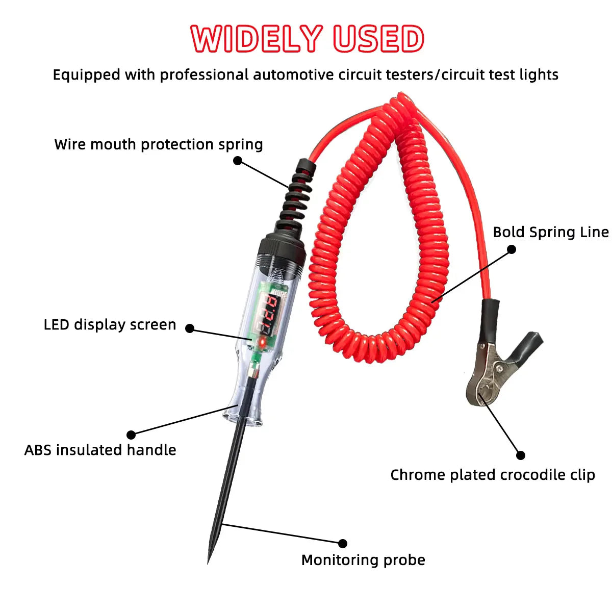 Car Truck Voltage Circuit Tester Auto Car Diagnostic Probe Test Pen Light Bulb Electric Measuring Pen Repair Tools 6V 12V 24V