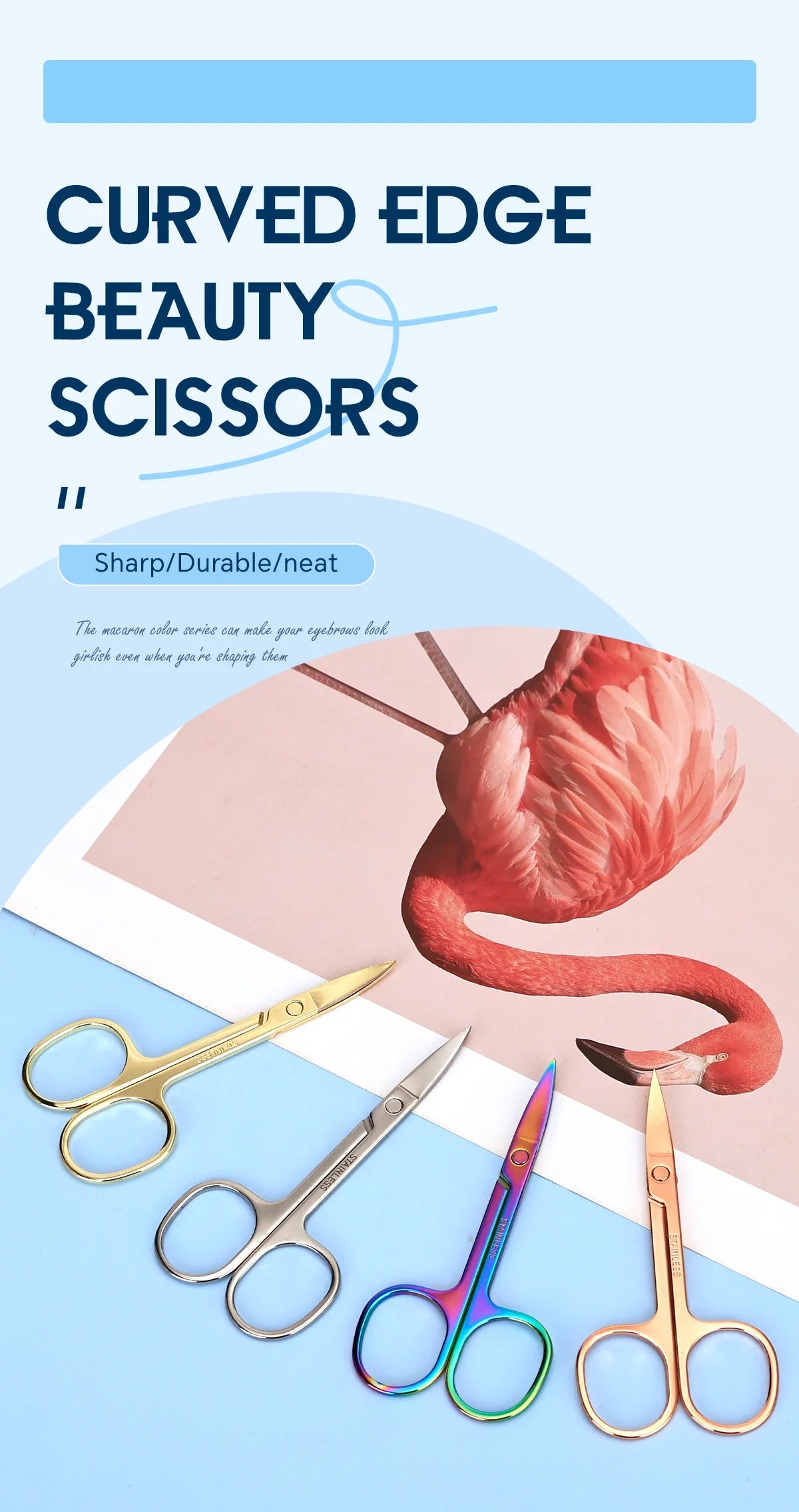 1 PCS Multi-purpose Small Beard Scissors Eyebrow Scissors Colorful Trimming Tool for Nails & Cuticle