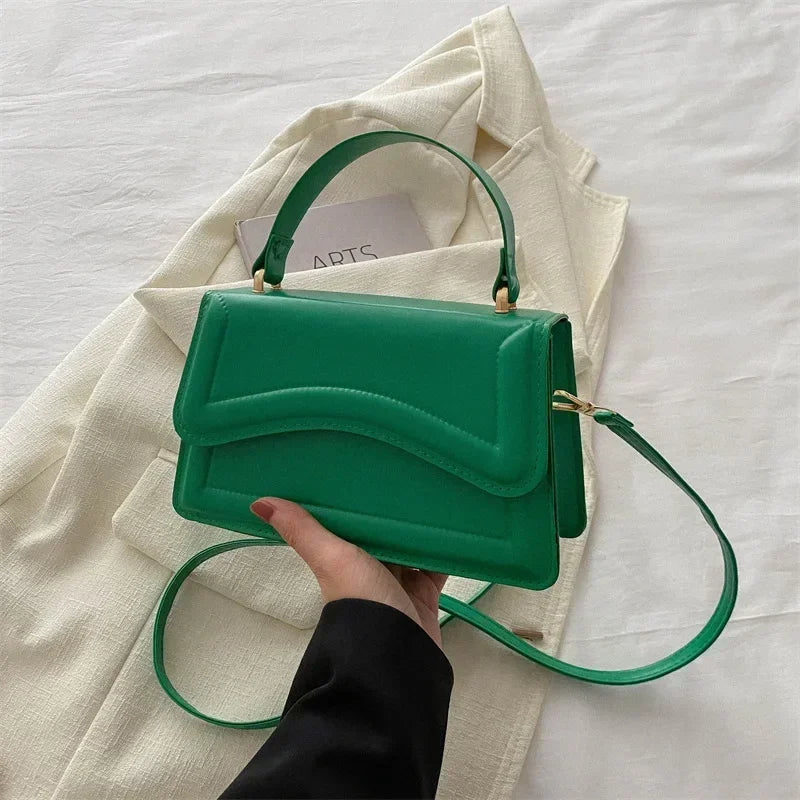 High Quality PU Leather Handbag & Purse for Women | Solid Color Shoulder Crossbody Bag (Lady Messenger, Small Tote for Girls)