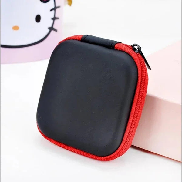 1-4pcs Portable Shockproof Headphone Case Earphone Bag Headset Storage Bag Hard Shell Earphone Accessories memory Card USB Cable