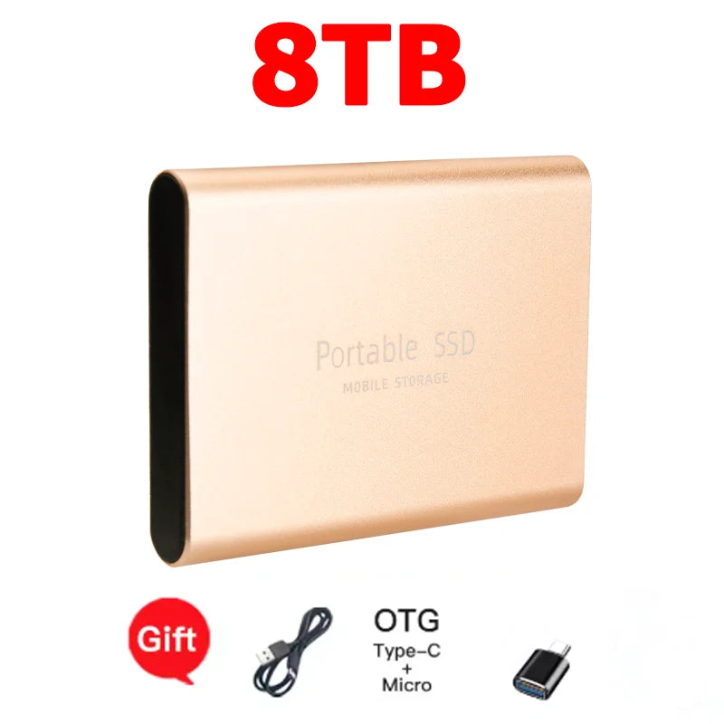 Reliable Slim Storage Device Portable External SSD 1TB 4TB 16TB 128TB High Speed for Notebook Laptop Computer