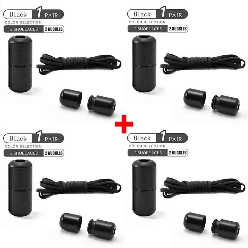 Elastic No Tie Shoelaces Semicircle Shoe Laces For Kids and Adult Sneakers Shoelace Quick Lazy Metal Lock Laces Shoe Strings