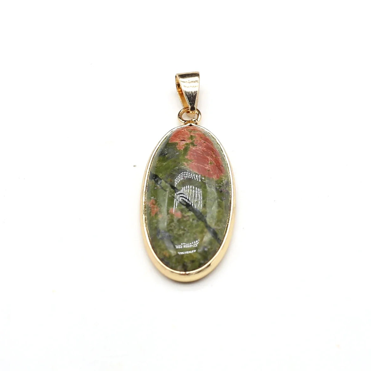 Natural Stone Pendants Grey Agate Unakite Tiger Eye Cabochon Beads Pendant for Jewelry Making DIY Charms Necklace Accessories