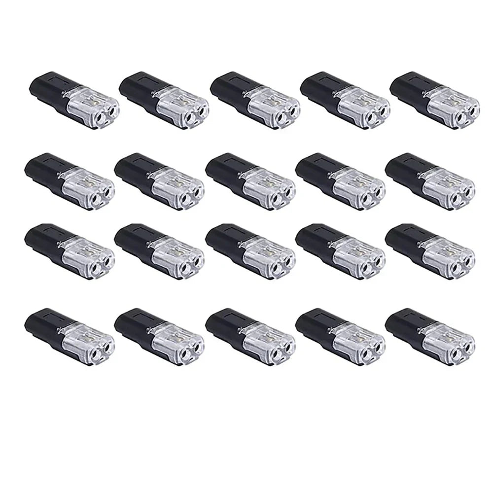 50Pcs D2 Quick Connect Wire Connectors – Optional Stripping Double Wire Plug in Connector with Locking Buckle,