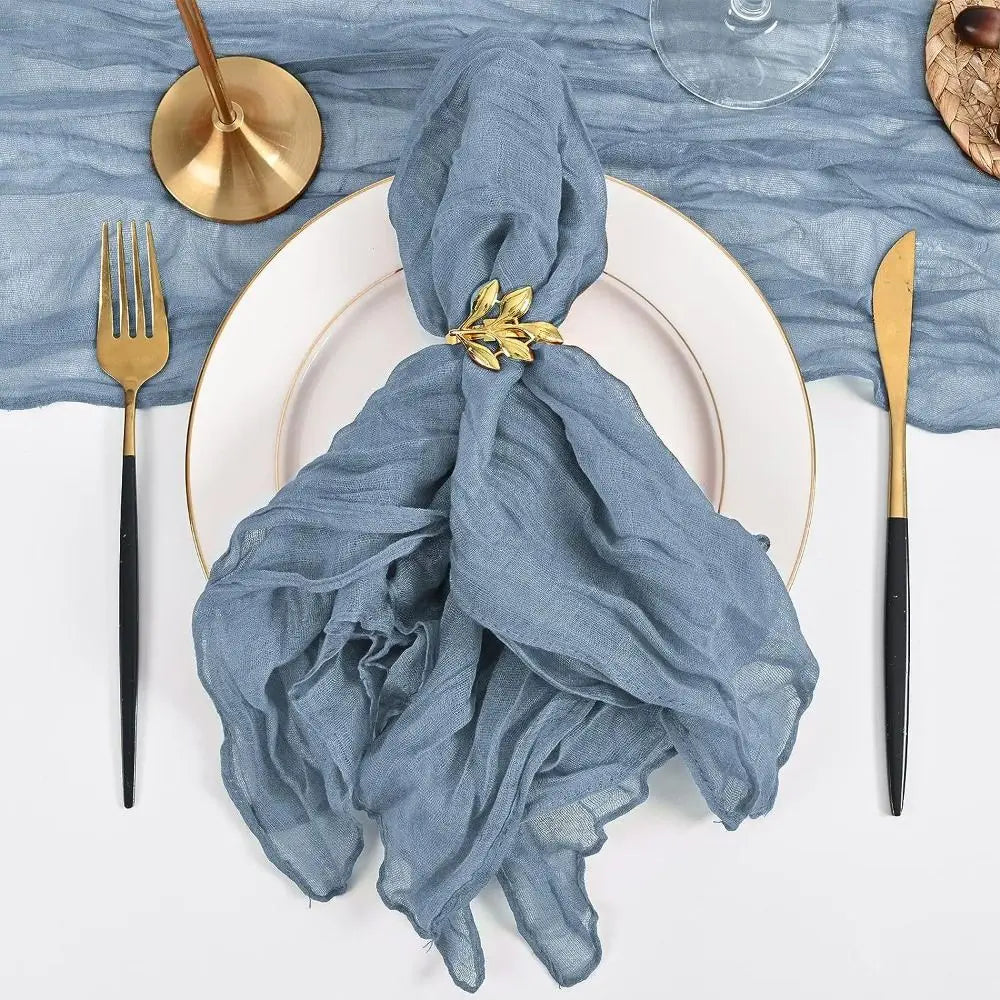 Party Supply Table Decoration Gauze Napkin Soft Thin Cotton Napkin Retro Reusable Placemats Hotel