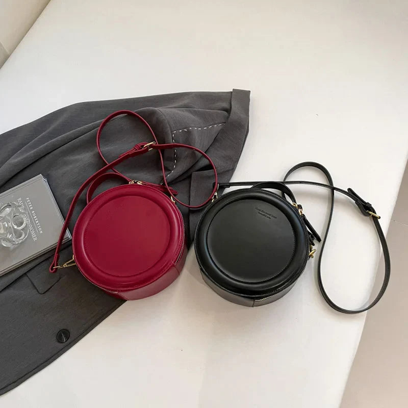 Round Crossbody Bags for Women | High Quality PU Leather Designer Shoulder Bag & Female Clutch Purse (Solid, Soft)