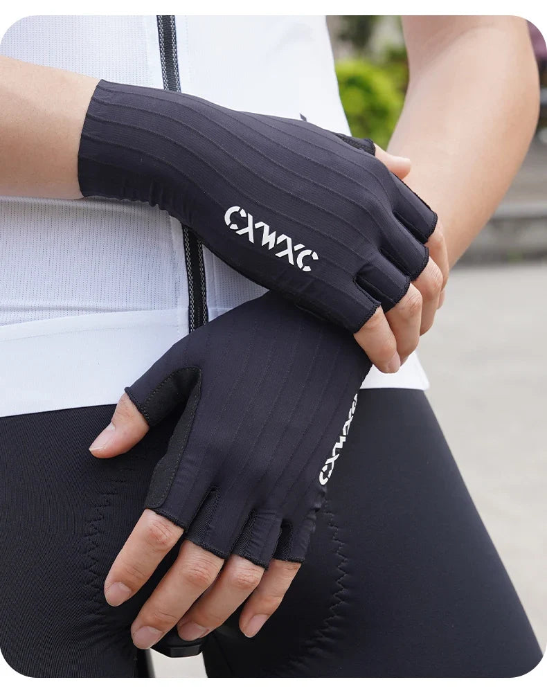 CXWXC Cycling Half Finger Gloves Men Women Breathable Anti-slip Glove Fitness Sport Training Gloves With Extended Wrist Guard
