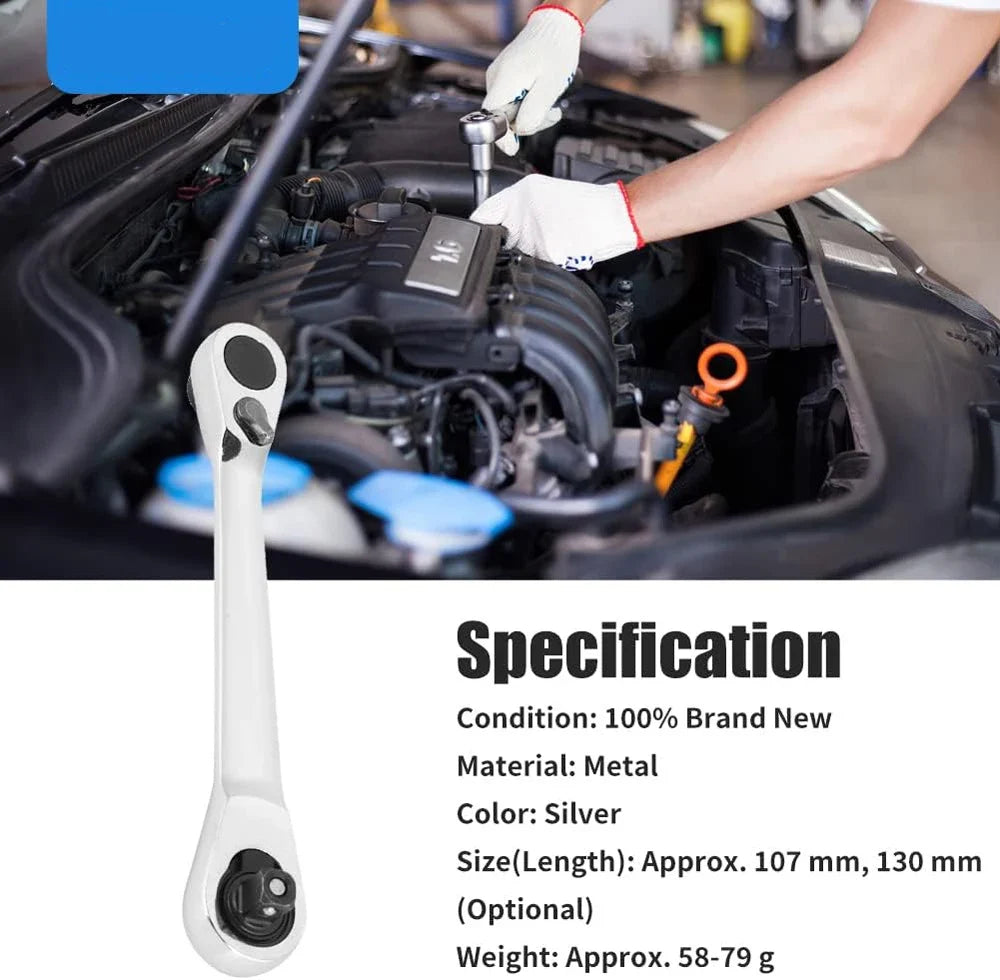 Mini Double Headed Ratchet Wrench 1/4 Inch Drive Socket Screwdriver Bit Driver Quick Release Ratchet Wrench Hand Tools