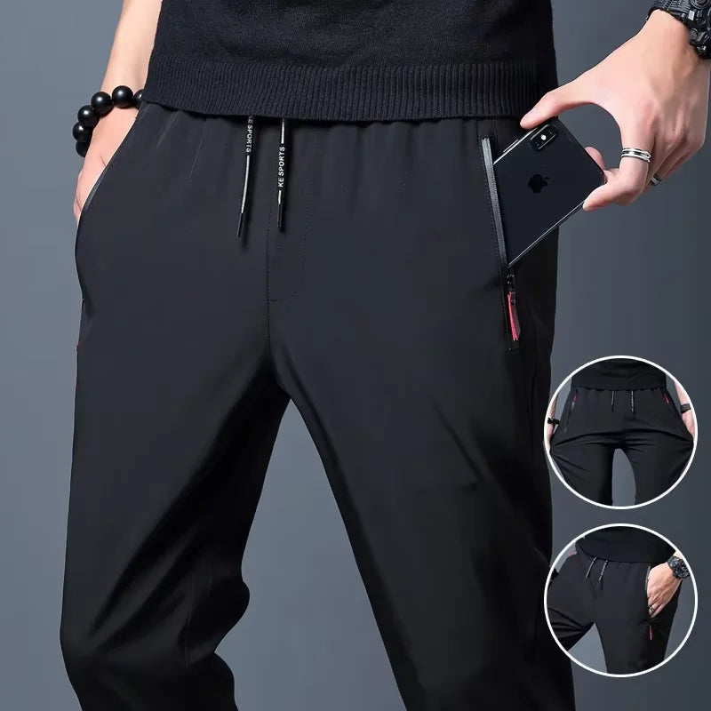 Casual pants men's versatile flat leg cropped pants straight leg pants new casual pants youth thin summer