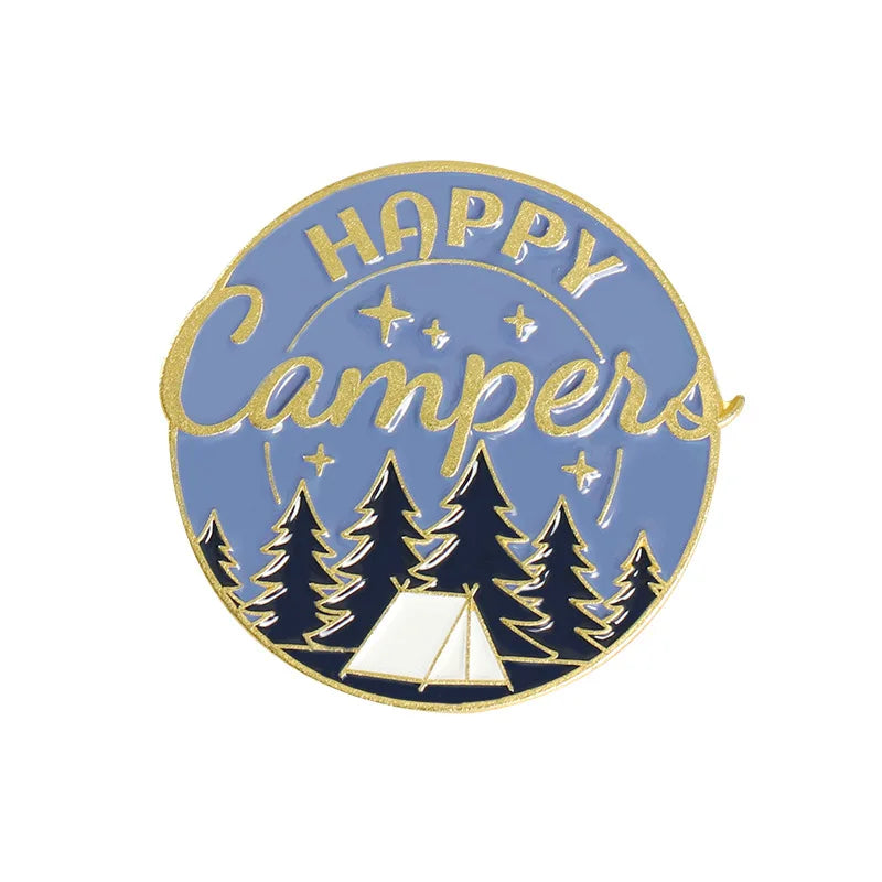 Scenic Snow Mountain Pine Tree Pattern Enamel Pin Social Power Brooch Custom Bag Lapel Shirt Badge Fun Cartoon Jewelry Gift for