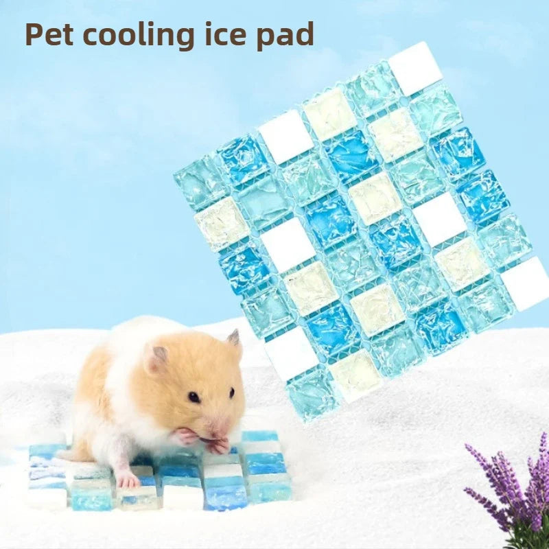 1PC Hamster Cooling Mat Small Glass Marble Summer Heat Dissipation Pad Cold Sleeping Bed Cage Pet Supplies Accessories