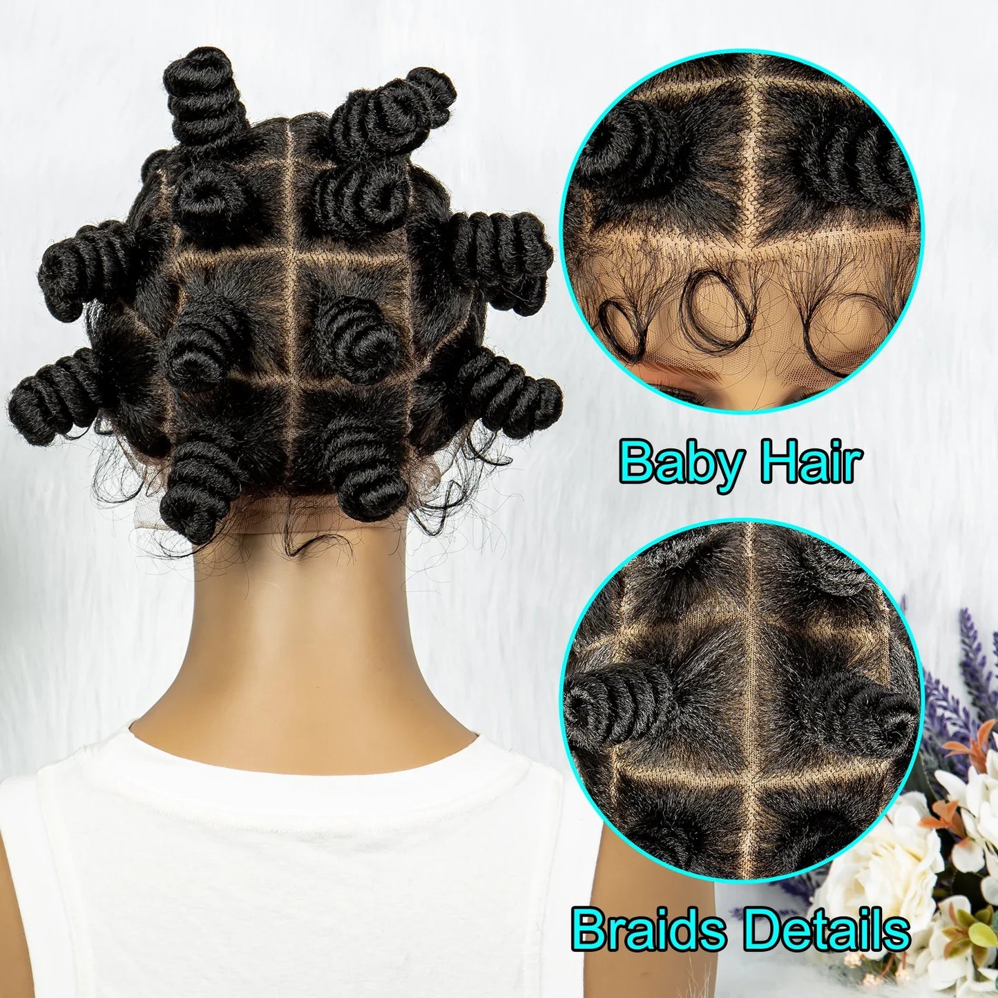 Knotless Braids Wig with Twist Buns | Full Lace African Braiding Hair