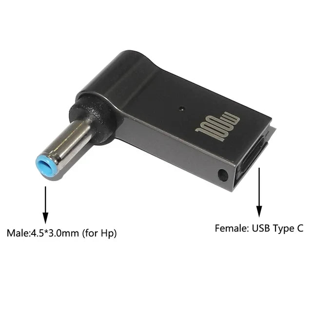 100W USB Type C Fast Charging Adapter Plug Connector Universal USB C Laptop Charger Converter for Dell Asus Hp Acer Lenovo