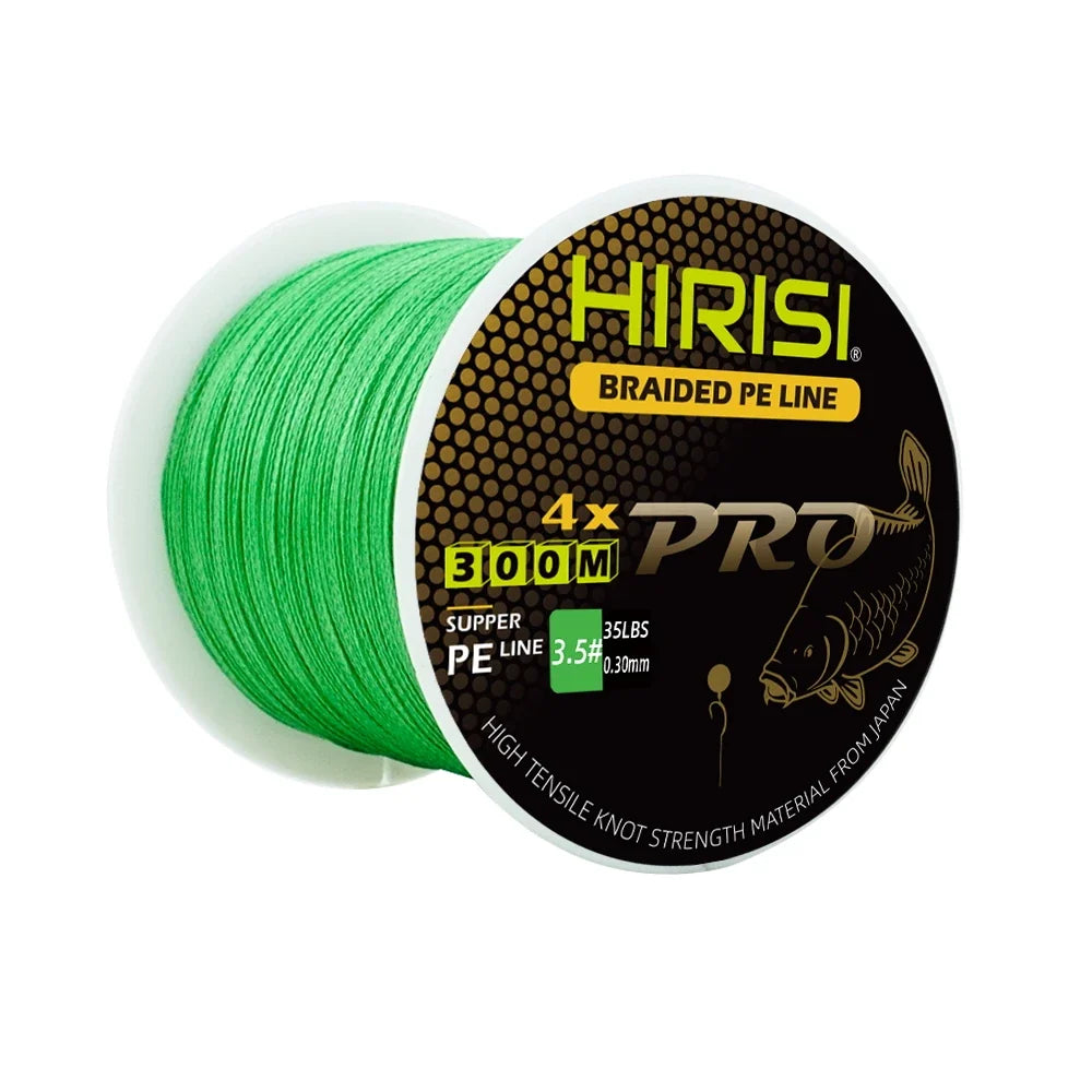 Hirisi Carp Fishing Line 300M Braided PE Line 4 Strands 15-50LB Multifilament Fishing Line Smooth Fishing Accessories