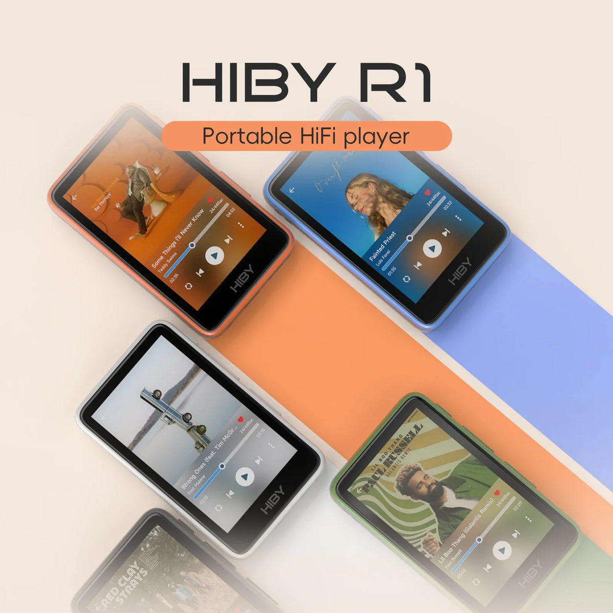 HiBy R1 HiFi Audio Music Player MP3 USB DAC WiFi Bluetooth 5.1 DSD256 PCM384kHz/32bit X1600E CS43131 MSEB Web Radio 3.5mm Output