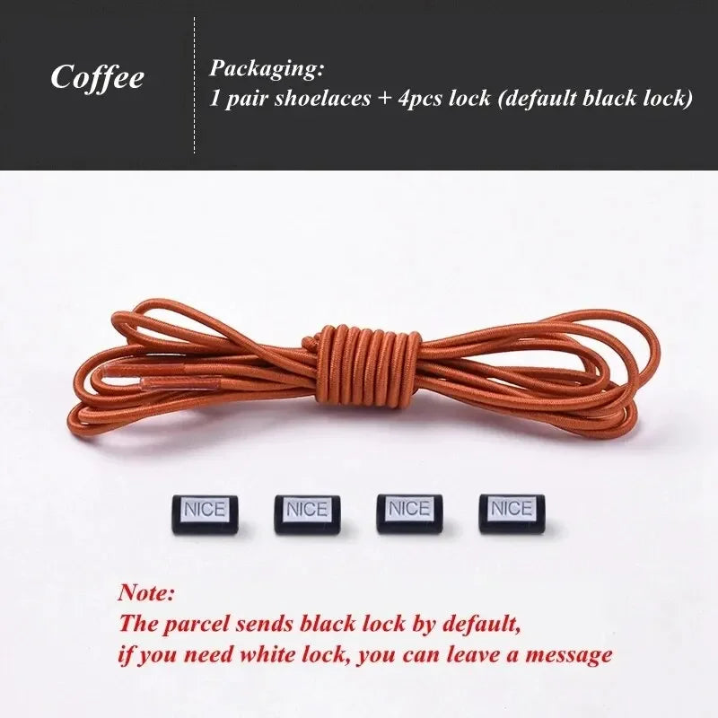 Fashion No Tie Shoelaces Elastic Laces Sneakers Flat Shoe Laces Without Ties Kids Adult Quick Shoelace One Size Fits All Shoes