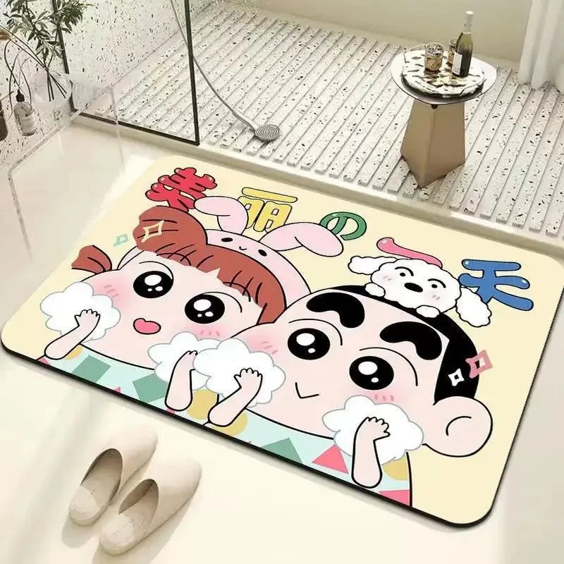 30*40cm Shower Room Water Uptake Mat Quick Drying Fashionable and Exquisite Cartoon Crayon Shin Chan Anime Anime Periphe