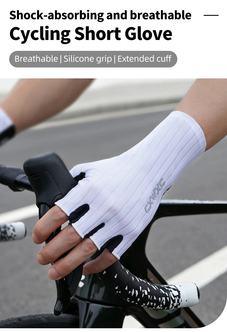 CXWXC Cycling Half Finger Gloves Men Women Breathable Anti-slip Glove Fitness Sport Training Gloves With Extended Wrist Guard