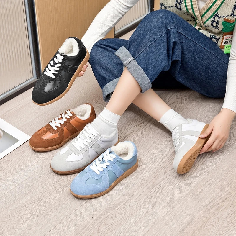 AIYUQI Women's Sneakers 2026 New Genuine Leather Ladies Moral Training Shoes Casual Spring Flat Shoes Women