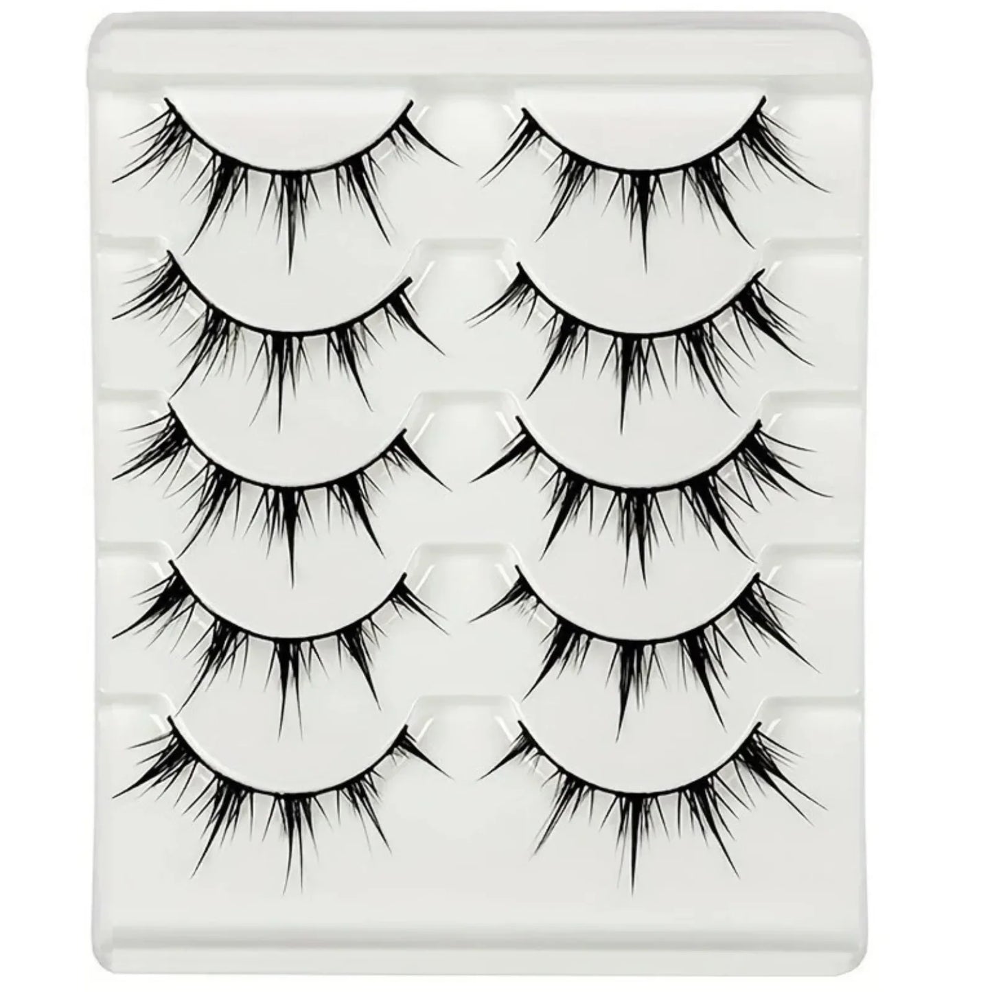 Anime-Inspired False Eyelashes 5 Pairs Comic Eye Cos Faux Lashes Demon Style Volumizing Lengthening