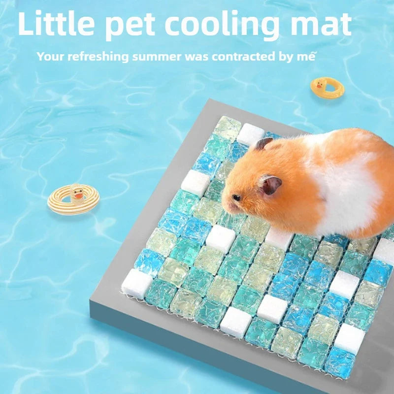 1PC Hamster Cooling Mat Small Glass Marble Summer Heat Dissipation Pad Cold Sleeping Bed Cage Pet Supplies Accessories