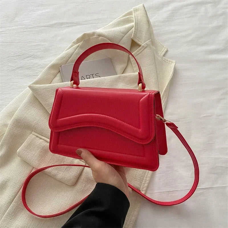 High Quality PU Leather Handbag & Purse for Women | Solid Color Shoulder Crossbody Bag (Lady Messenger, Small Tote for Girls)